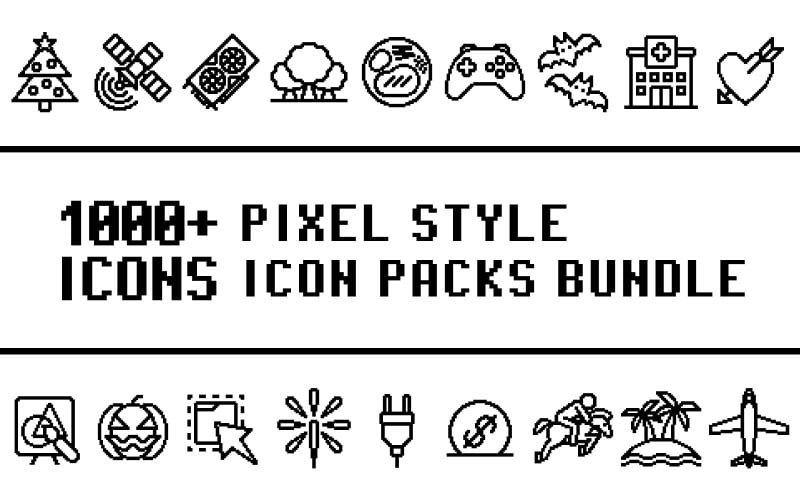 Pacchetto Pixlizo: raccolta di pacchetti di icone multiuso in stile Pixel