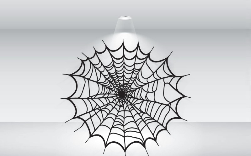 Black Spider Web Of Halloween Vector - TemplateMonster