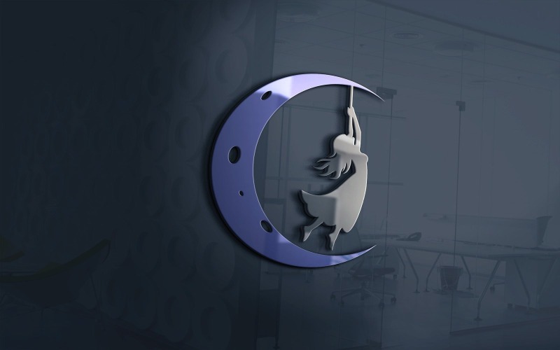 Moon Girl logotyp mall vektor fil