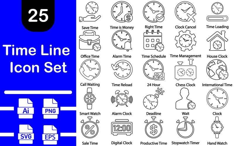 Time Line Icon Set шаблон