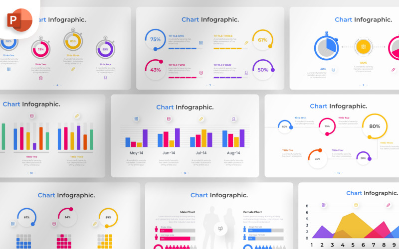 Diagramm-PowerPoint-Infografik-Vorlage - TemplateMonster