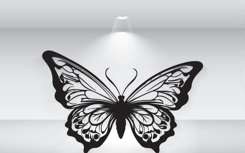 Illustrazione del modello logo della silhouette della farfalla nera