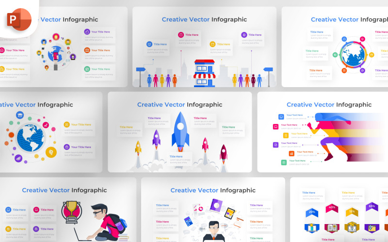 Modèle d'infographie PowerPoint vectoriel créatif