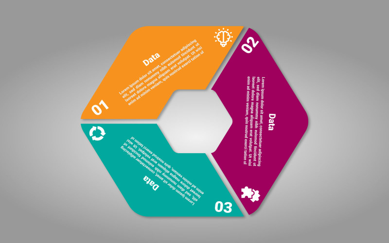 Modelo de infográfico vetorial de estilo polígono simples