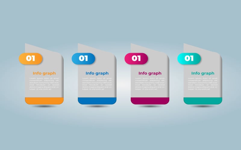 Plantilla de infografía vectorial simple de 4 pasos