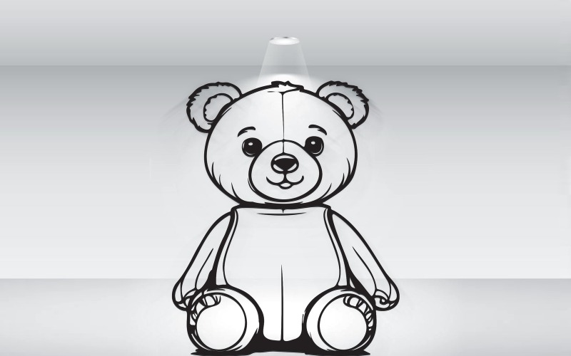 Teddy Bear svart kontur Illustration vektor