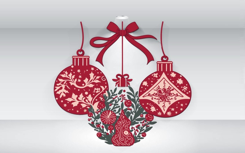 Weihnachtsschmuck, Kugeln, Vektor, Illustration