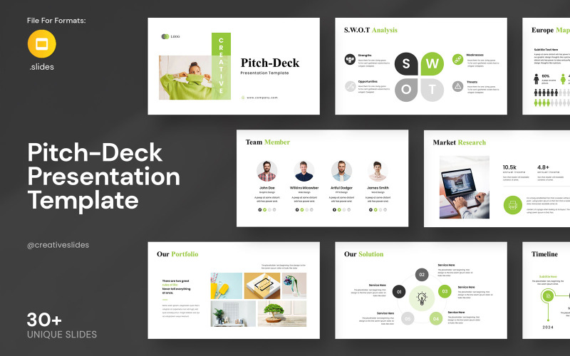 Business Pitch-Deck Google Slides elrendezés