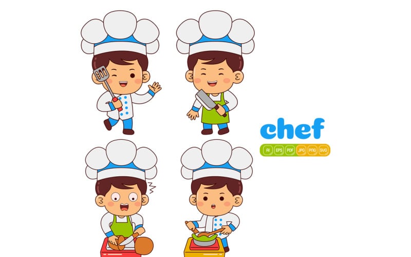 Niedliches Chef-Boy-Vektorpaket Nr. 01
