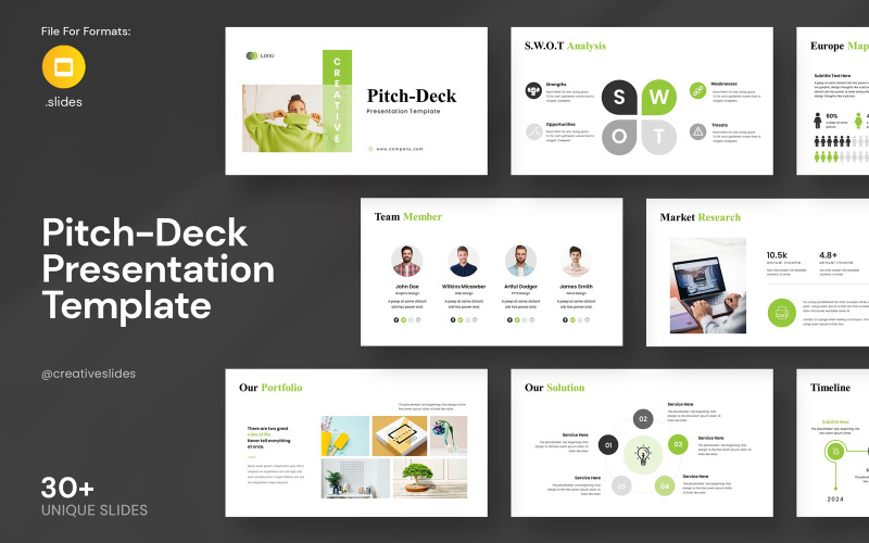 Présentation des diapositives Google Pitch-Deck pour les entreprises