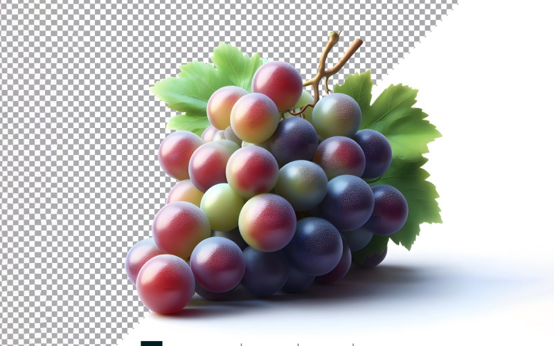 Traube frisches Obst isoliert auf weißem Hintergrund 7