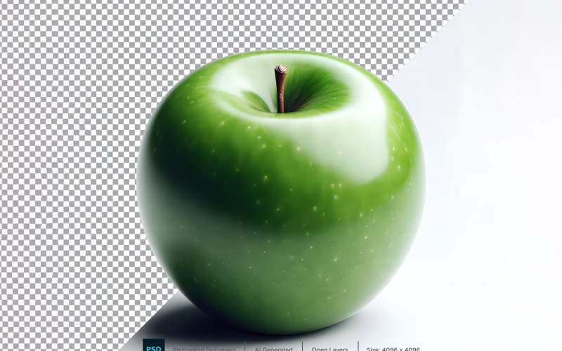 Зеленое яблоко Свежие фрукты изолированы на белом фоне.