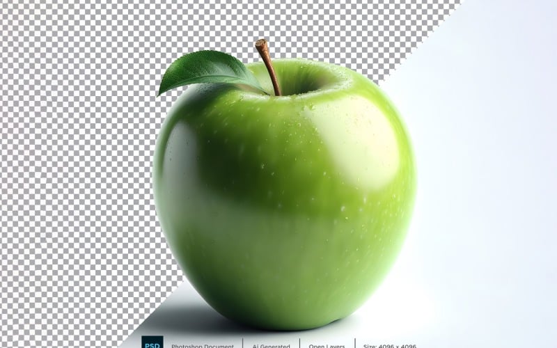 Groene appel Vers fruit geïsoleerd op een witte achtergrond