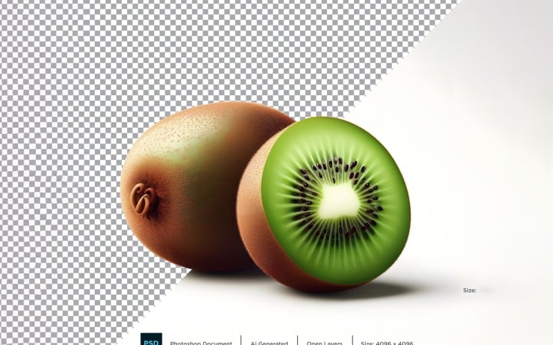 kiwi Frutta fresca isolata su fondo bianco 6