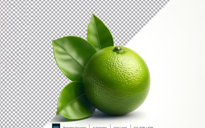 Limette frisches Obst isoliert auf weißem Hintergrund 2