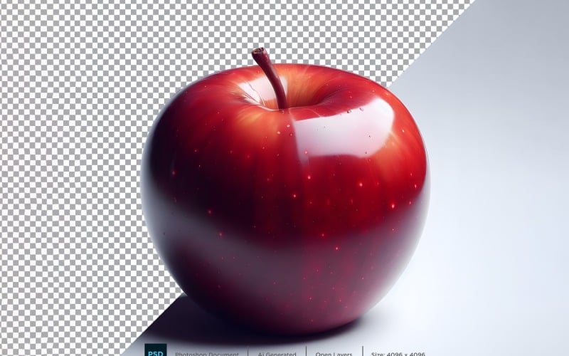 Roter Apfel, frisches Obst isoliert auf weißem Hintergrund 8