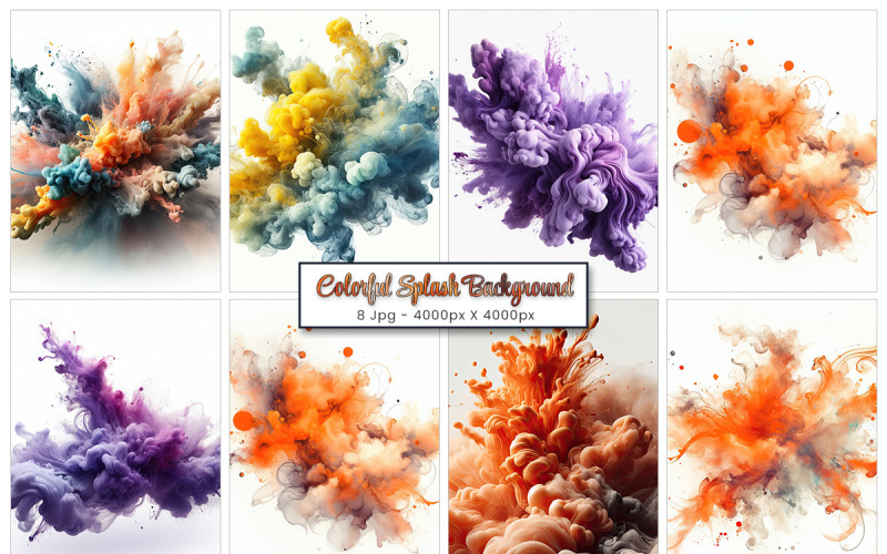 Colorful Paint Splatter, Ink Splash Graphic by pixeness · Creative