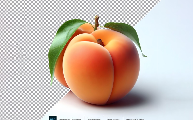 Aprikose Frisches Obst isoliert auf weißem Hintergrund 1
