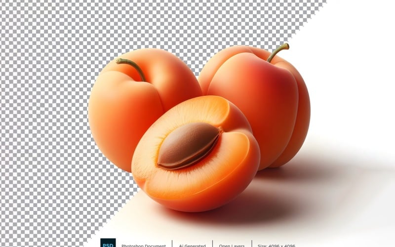Aprikose frisches Obst isoliert auf weißem Hintergrund 3