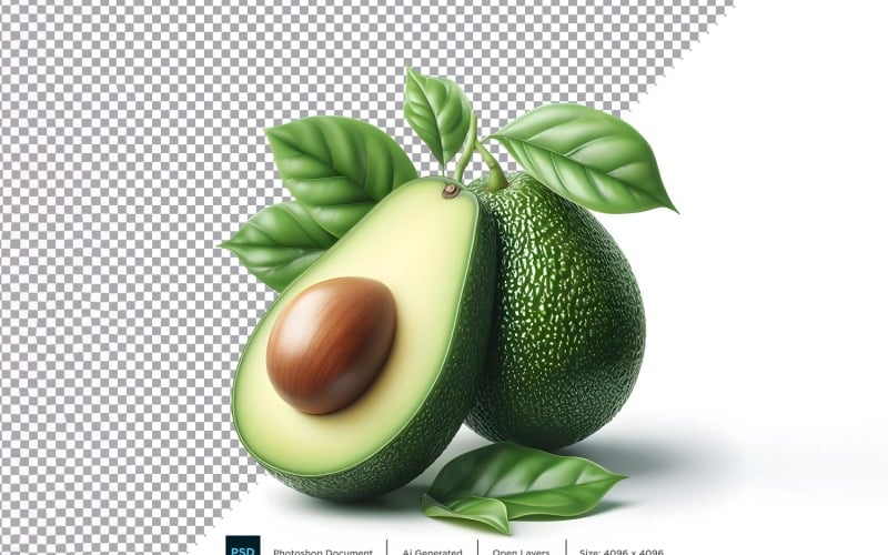 Avocado frisches Obst isoliert auf weißem Hintergrund 1