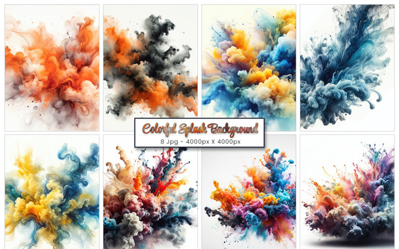 Colorful rainbow holi paint splash, color powder explosion