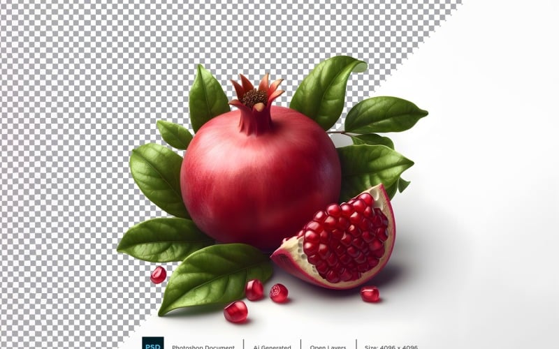 Granatapfel Frisches Obst isoliert auf weißem Hintergrund 6