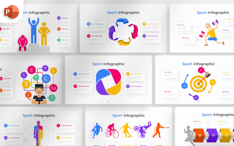 Szablon infografiki sportowej w programie PowerPoint
