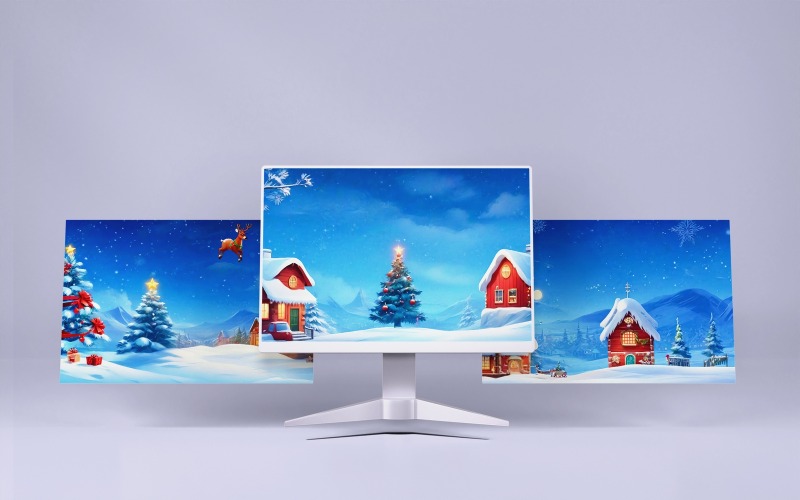Verzameling van 3 Kerst Achtergrond Illustratie Hoge Kwaliteit