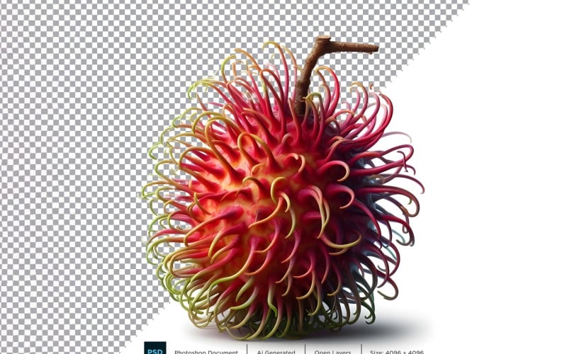 Rambutan Frutta fresca isolata su fondo bianco 7