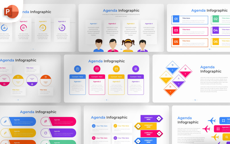 Agenda PowerPoint-Infografik-Vorlage