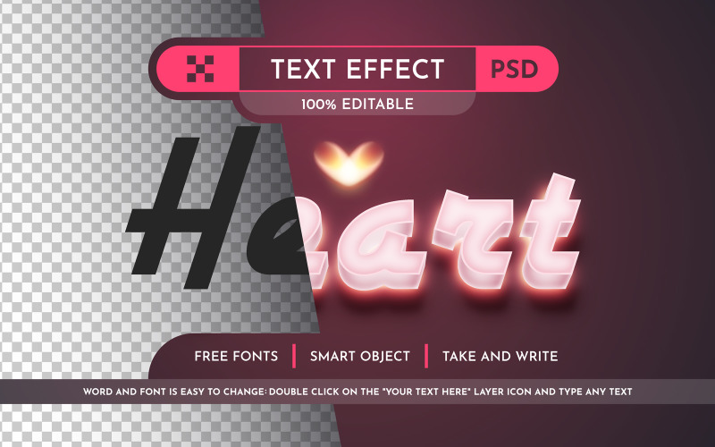 Cupid — редактируемый текстовый эффект, стиль шрифта