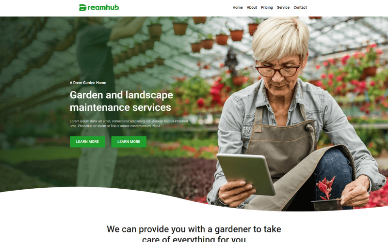 DreamHub – Tema de WordPress para jardinería y paisajismo