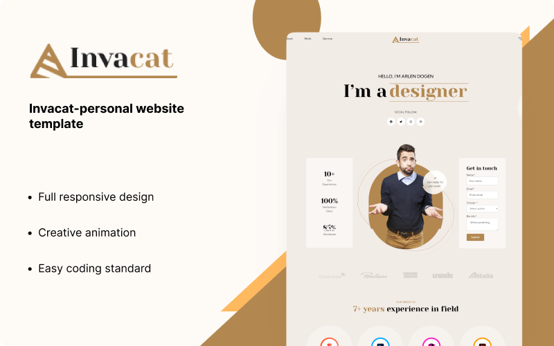 Invacat-persoonlijke websitesjabloon