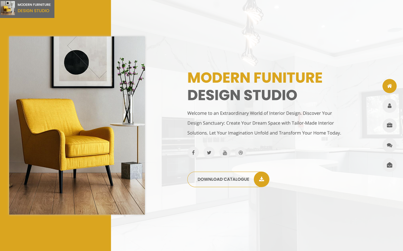 Modèle HTML d'intérieur et de mobilier modernes