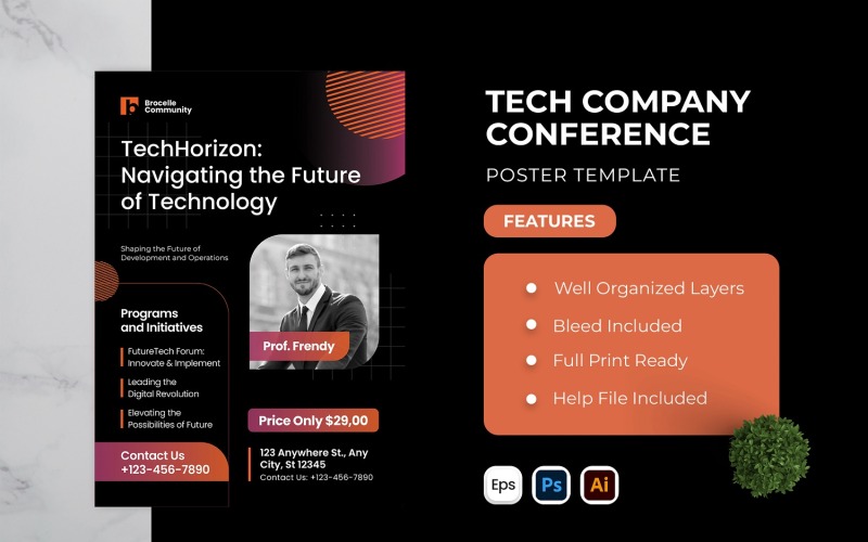 Techcon Poster Tech Company Conference Poster #374276 - TemplateMonster