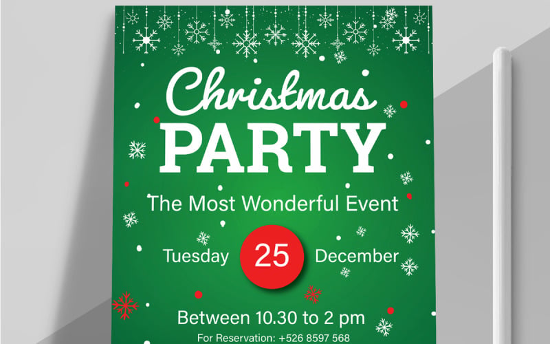 Kerstfeest Flyers sjabloon lay-out