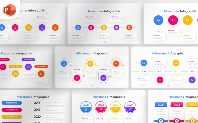 Mijlpaal PowerPoint Infographic-sjabloon