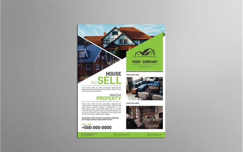 Real Estate Flyer Printable Template. MS Word and Psd