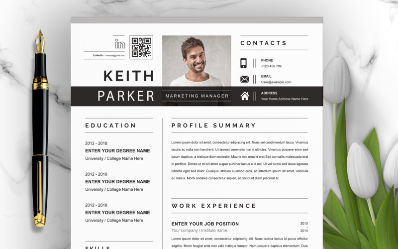 Resume Template Word | Mac Pages Layout