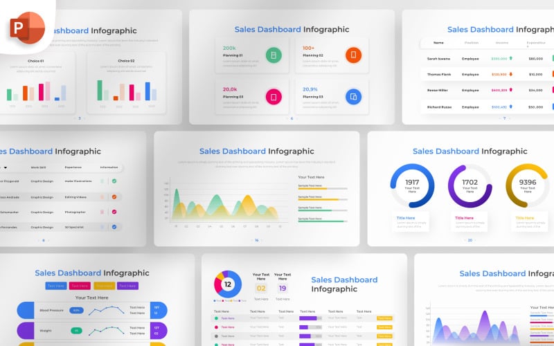 Sales Dashboard PowerPoint Infographic Mall