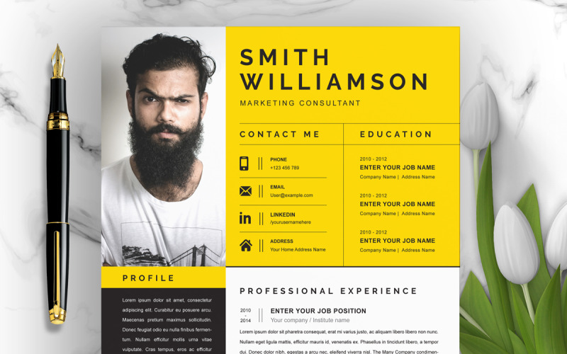 Simple and Clean Resume Template Layout