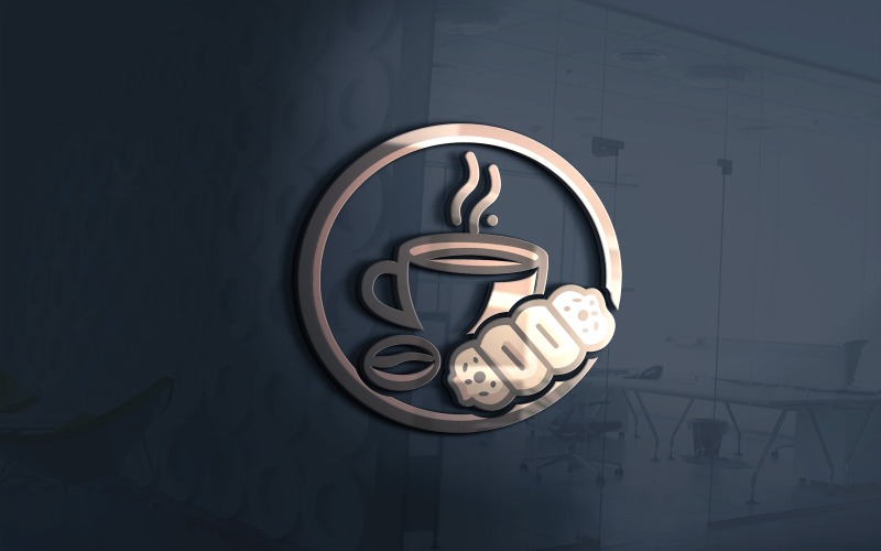 Vetor de modelo de logotipo de biscoito de café