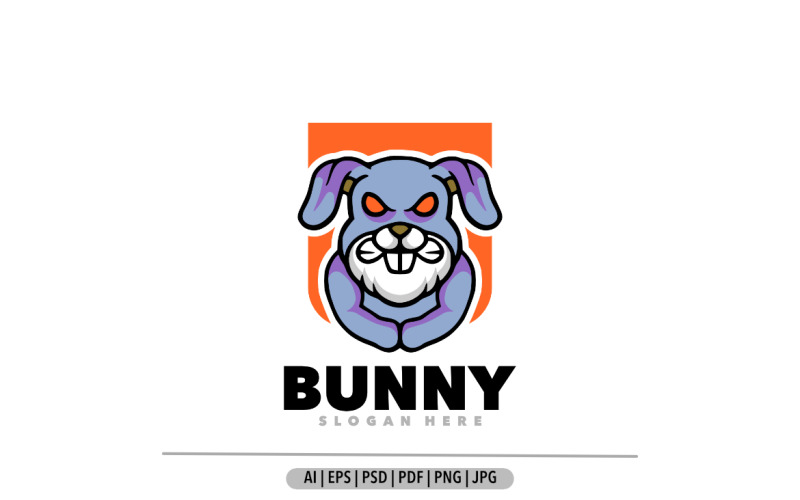 Зайчик кролик талісман логотип шаблон оформлення