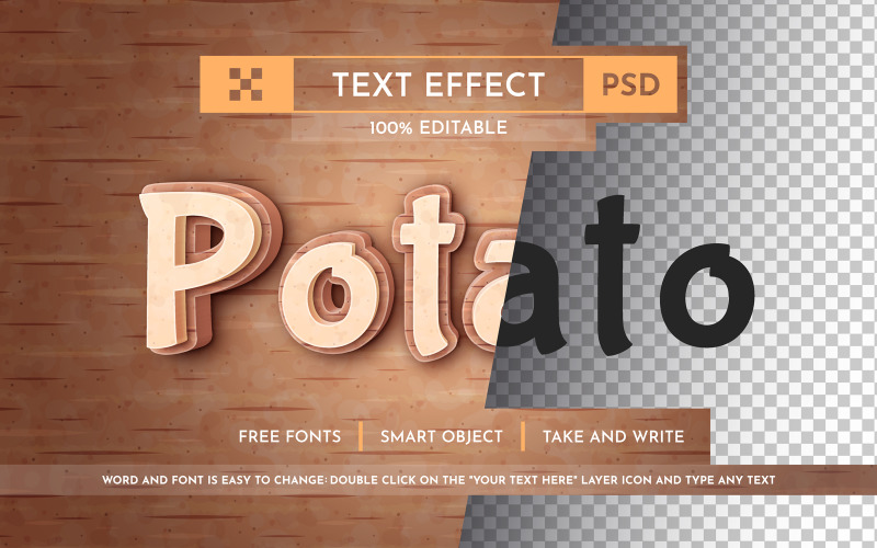 Fresh Potato - Editable Text Effect, Font Style