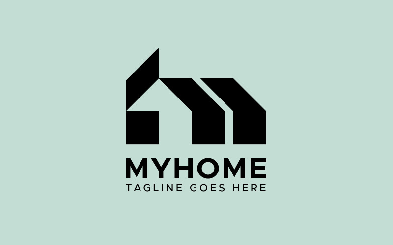 Immobilien-HM-Haus-Logo-Design-Vorlage