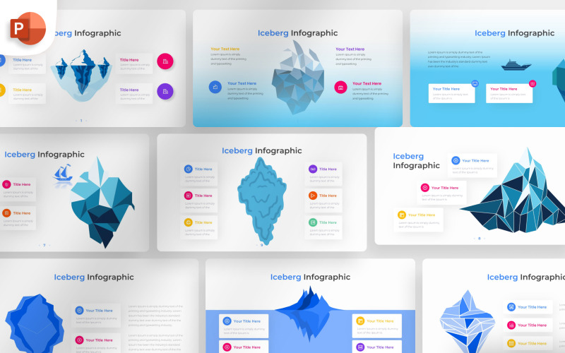 Инфографический шаблон PowerPoint Айсберг