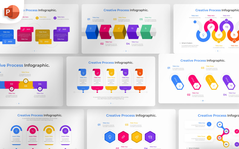 Modèle d'infographie PowerPoint de processus créatif