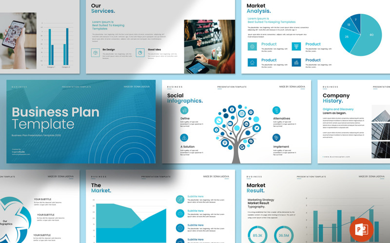 Modello di layout PowerPoint del piano aziendale