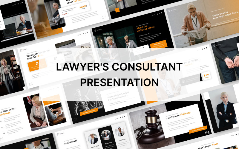 Modelo de apresentação Powerpoint de consultor de advogado