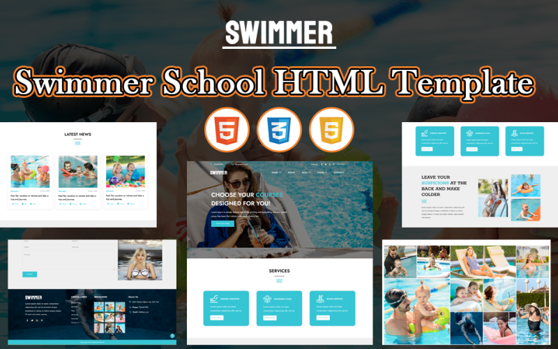 Swimmer – HTML-шаблон Школы пловца